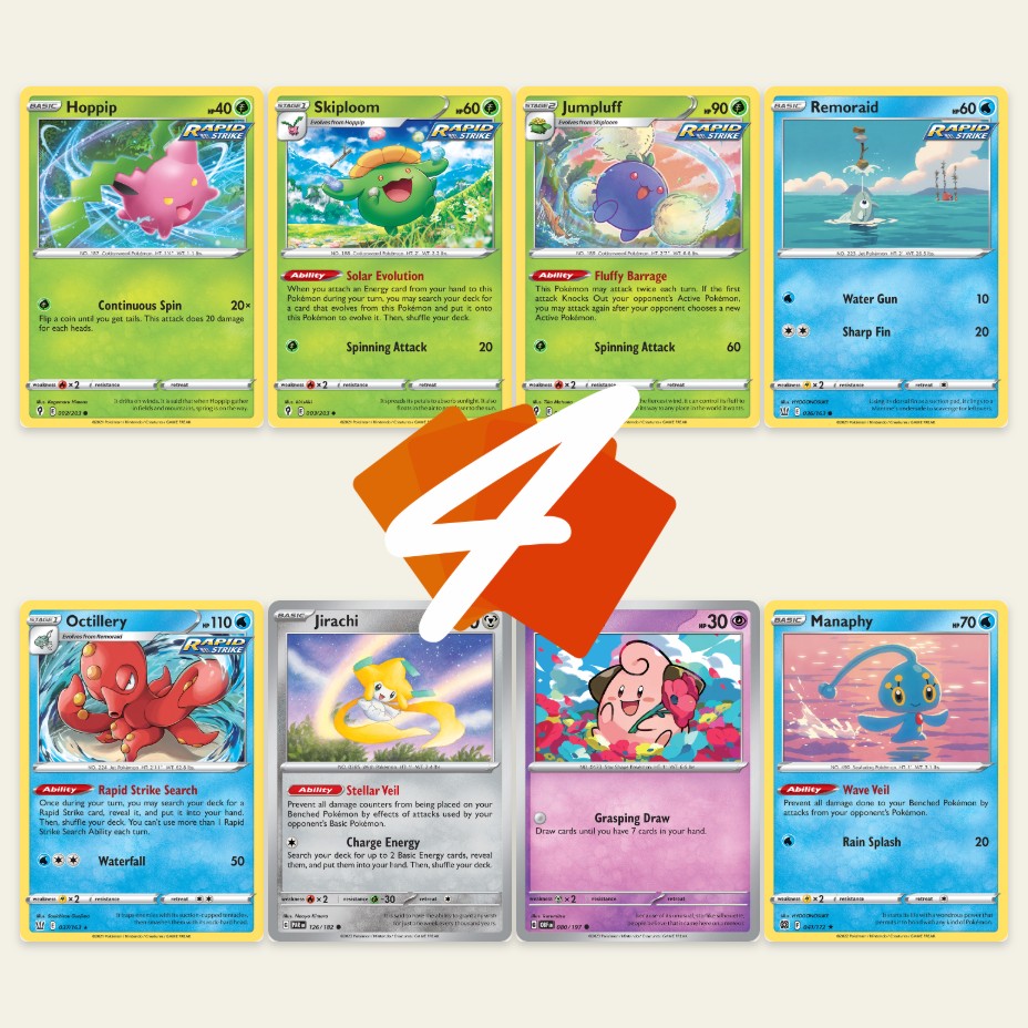 JUMPLUFF : Double 280 Damage Crisis Punch in One Turn Final Attack! PTCGL (Pokemon PALDEAN FATES)